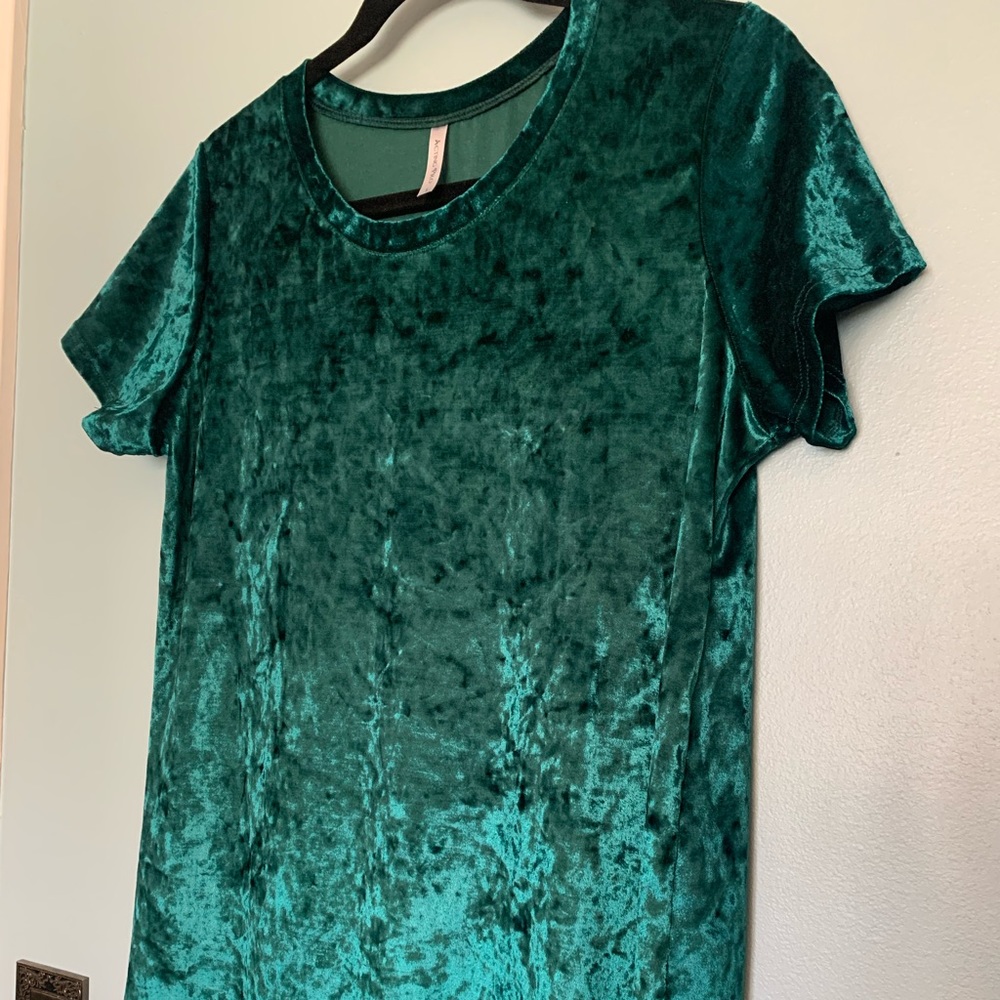 Acting Pro Green crushed velvet dress